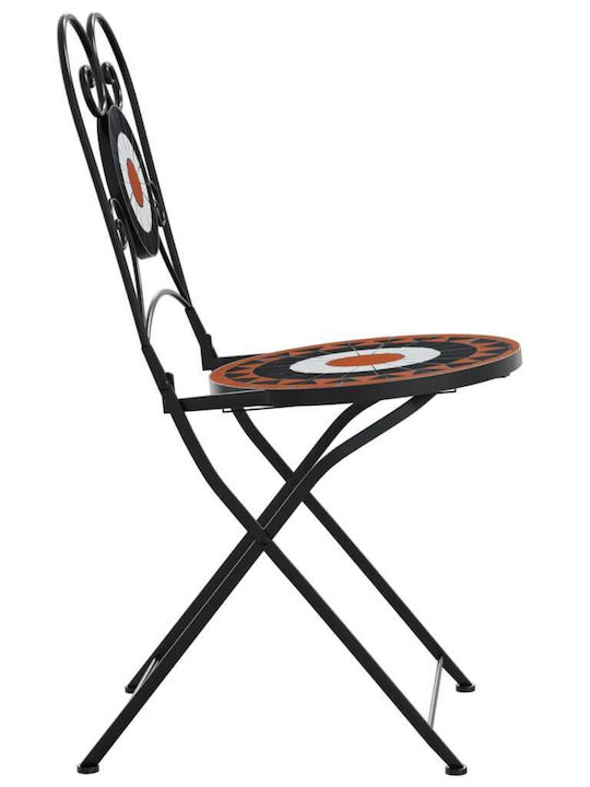 Outdoor-Stuhl Metallisch Terracotta/whites 2Stück 38x45.5x89.5εκ.