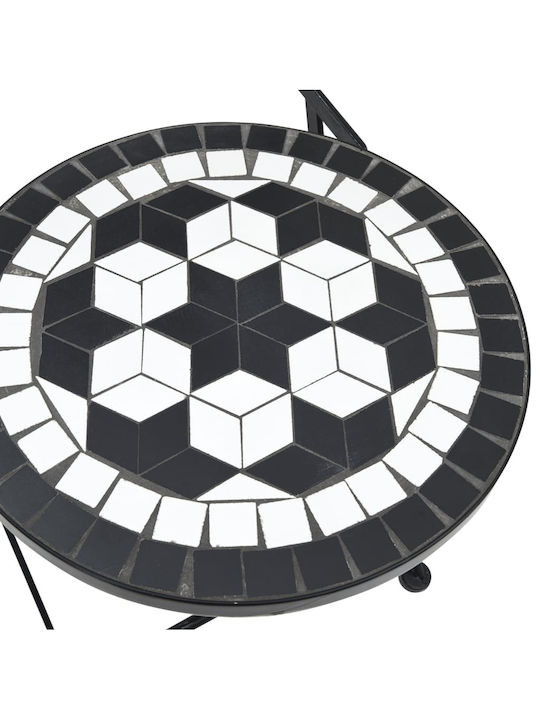 Outdoor Chair Metallic Black/white 2pcs 38x45.5x89.5cm