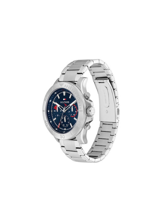 Tommy Hilfiger Watch Chronograph Battery with Silver Metal Bracelet