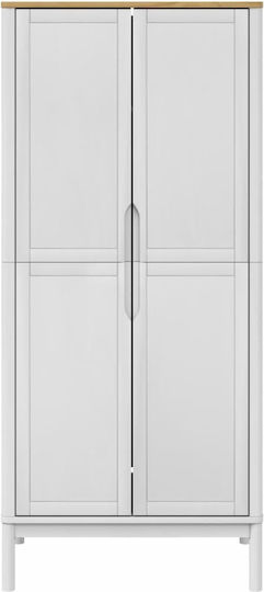 Double Door Wardrobe White 77x53x171cm