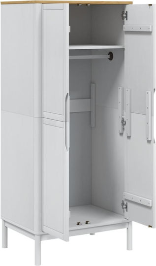 Double Door Wardrobe White 77x53x171cm