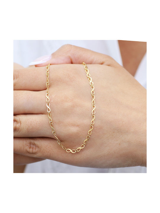 Necklace Chain Infinity Gold K9 P-71335 Yellow Gold K9 Neck Chain