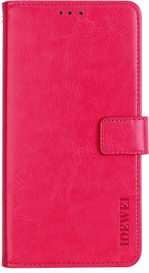 Ulefone Note 7 Idewei Crazy Horse Texture Horizontal Flip Leather Case Holder & Card Slots & Wallet Rose Red
