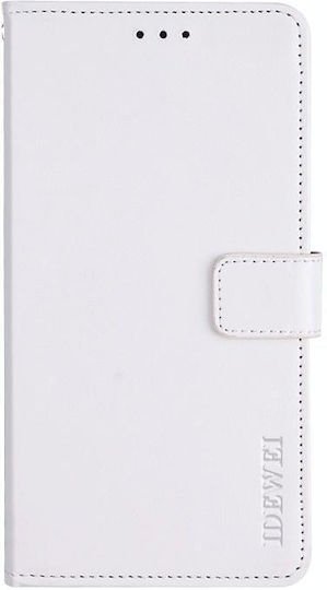 Lg G7 Thinq Idewei Crazy Horse Texture Horizontal Flip Leather Case Holder & Card Slots & Wallet White