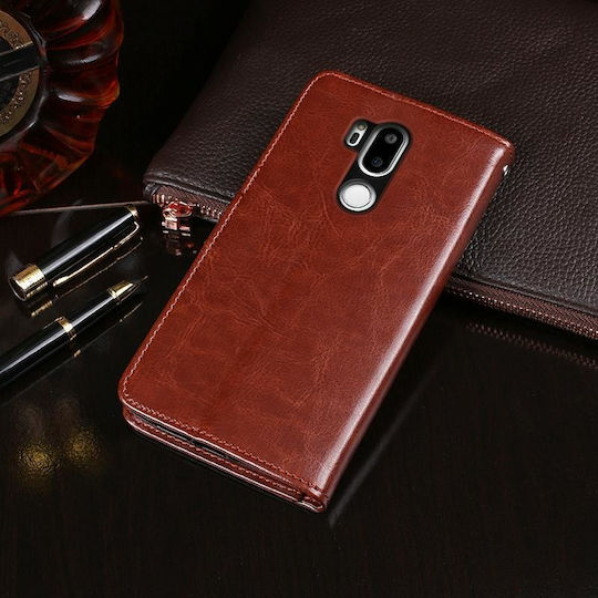 Lg G7 Thinq Idewei Crazy Horse Texture Horizontal Flip Leather Case Holder & Card Slots & Wallet White