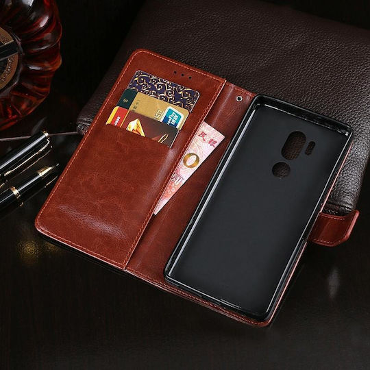 Lg G7 Thinq Idewei Crazy Horse Texture Horizontal Flip Leather Case Holder & Card Slots & Wallet White