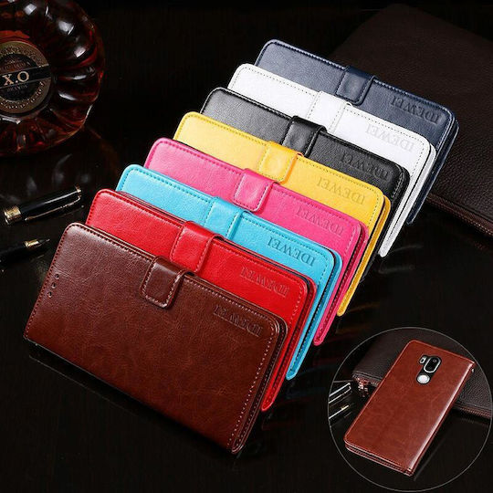Lg G7 Thinq Idewei Crazy Horse Texture Horizontal Flip Leather Case Holder & Card Slots & Wallet White