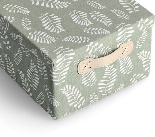 Fabric Storage Box with Lid Green 36x26x16.5cm 1pcs