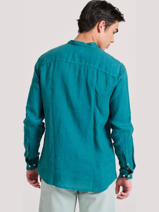 Long-sleeved Linen Shirt Deep Teal