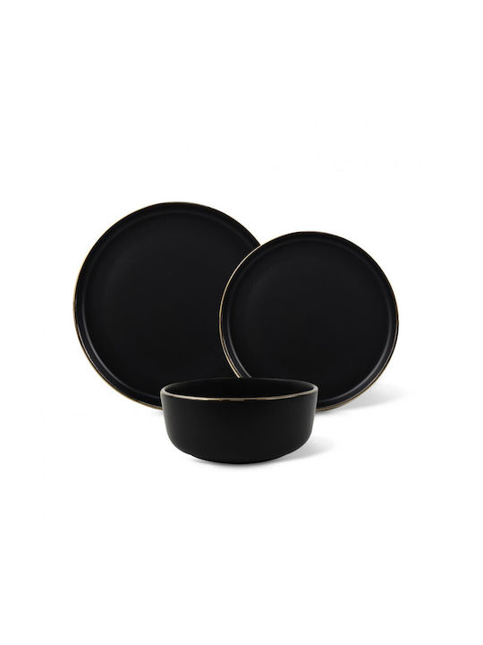 Heinner Art Of Dining Black Ceramic Dinnerware Set 18pcs