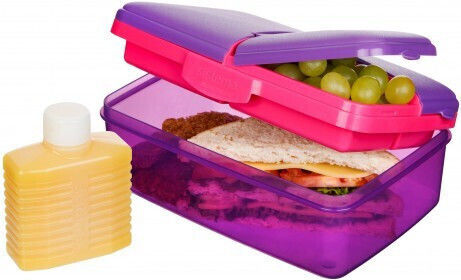 Kidslife Кутия За Храна Пластмасова Лилава С Прегради 1.5л