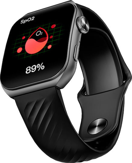 QCY GS S5 Aluminium 50mm Smartwatch with Heart Rate Monitor (Black)