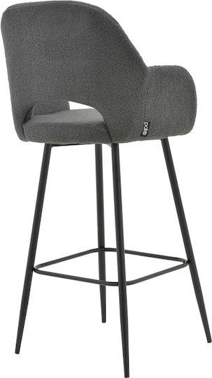 Табуретка Бар с гръбнак Текстил Renish Сив 51x57x114бр