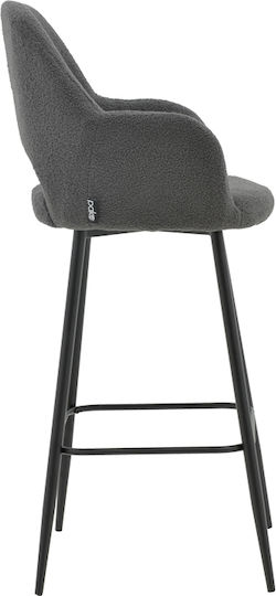 Табуретка Бар с гръбнак Текстил Renish Сив 51x57x114бр