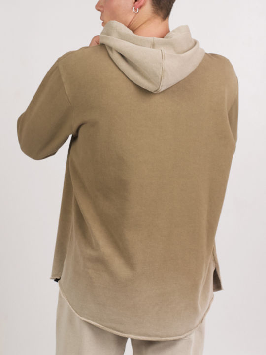 Sweatshirt with Hood Beige