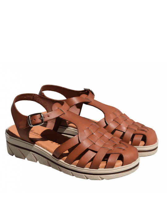 Damenplattformen Tabac Braun