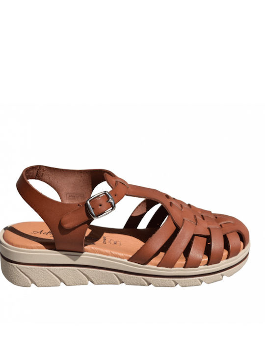 Damenplattformen Tabac Braun