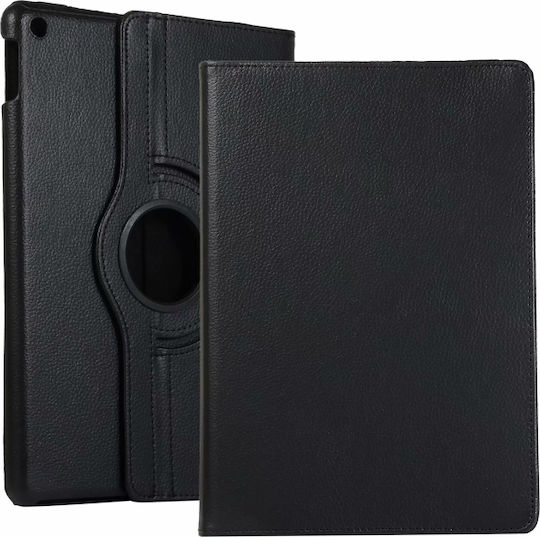 Ipad 10.2 Ipad Air 2019 10.5 Ipad 10.2 2020 Litchi Texture Horizontal Flip 360 Degrees Leather Case Black