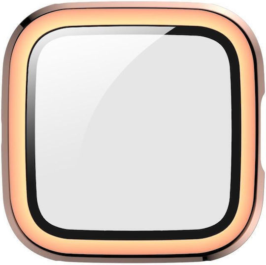 Fitbit Versa 2 Plating Pc Shell + Tempered Glass Film Rose Gold