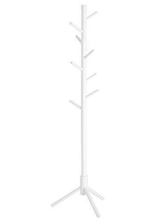 Songmics Καλόγερος Ξύλινος Λευκός 47x47x175cm