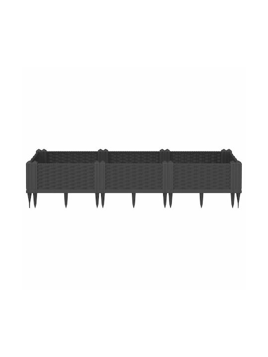 Vidaxl Planter Box Black 125x40x28.5 cm Polypropylene Black