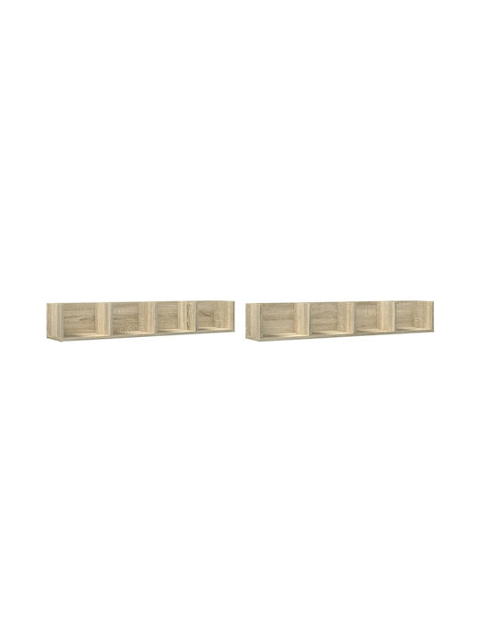 Shelves Wall Sonoma Oak 2pcs 99x18x16.5cm