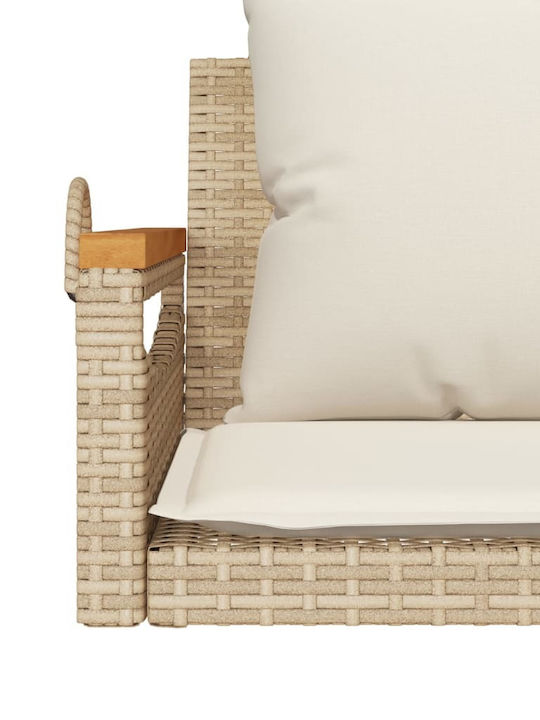 Rattan Swing Beige with 110kg Maximum Weight Capacity L109xW62xH40cm
