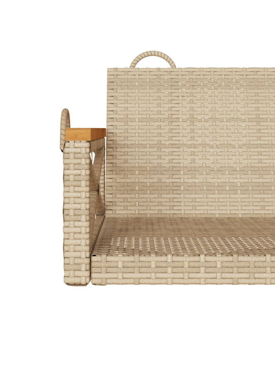 Rattan Swing Beige with 110kg Maximum Weight Capacity L109xW62xH40cm
