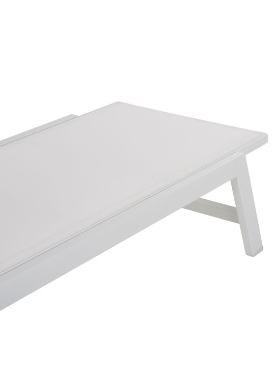 Deckchair Aluminum with Cushion White 191.5x60x89.5cm.