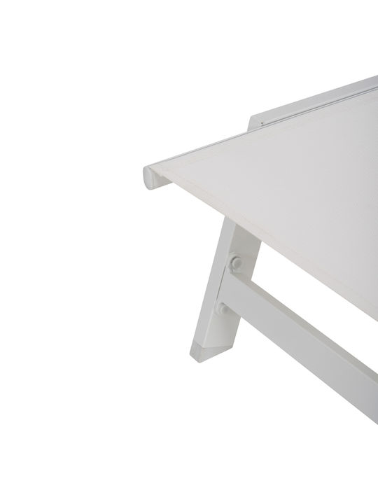 Deckchair Aluminum with Cushion White 191.5x60x89.5cm.