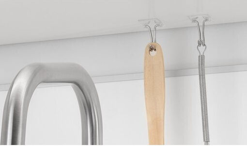 Inofix Wall Hanger Plastic Silver 4.1x1.6x2cm 2 Pieces