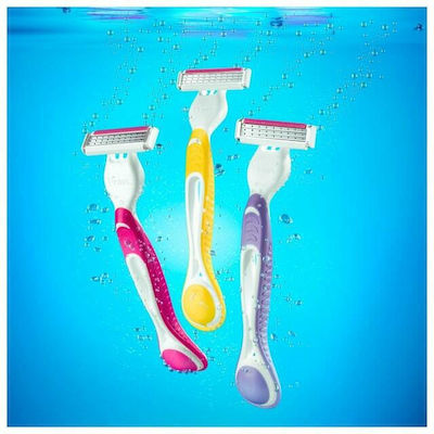 Gillette Venus 3 Simply Disposable Razors for Body Single Use with 3 Blades & Lubricious Strip 4pcs