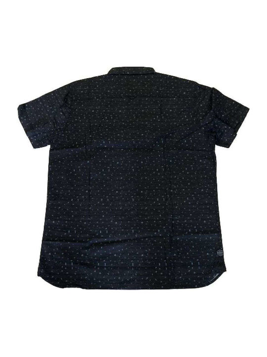 Short-sleeved Cotton Shirt Black