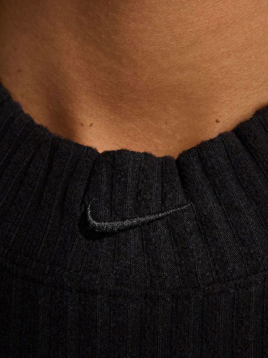 Sportswear Γυναικείο Αθλητικό Crop Top Αμάνικο Black
