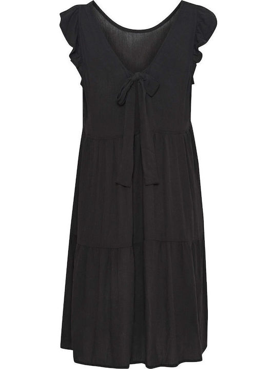 Mini Φόρεμα με Βολάν Black