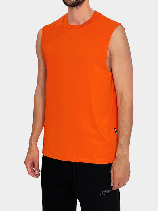 3Guys Herren Ärmelloses Shirt Orange