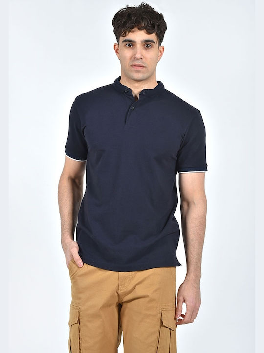 Clever Bluza Bărbătească cu Mânecă Scurtă Polo BLUE