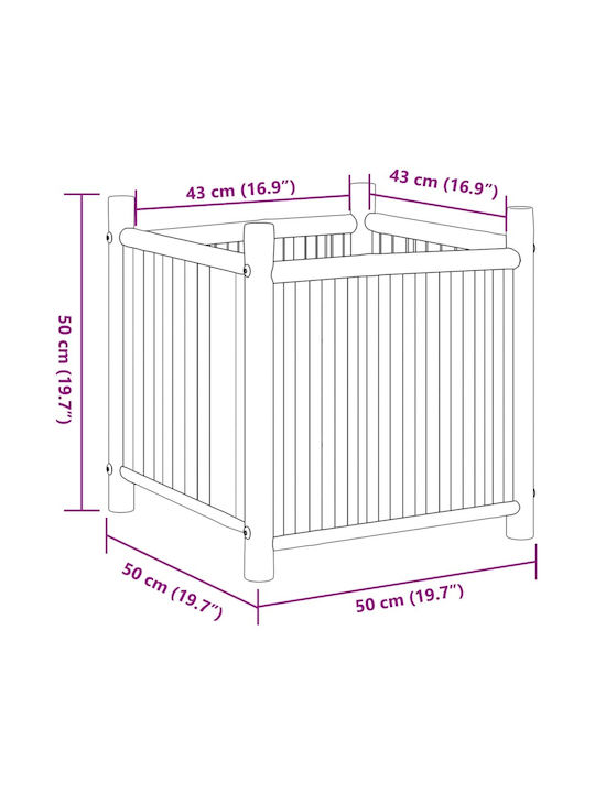 vidaXL Planter Box Bamboo Bamboo 50x50x50cm.