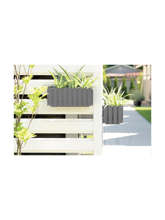 Prosperplast Ζαρντινιέρα Πλαστική Γκρι 38x18x16.2εκ.