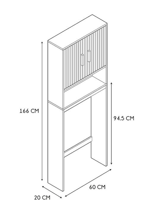 The Home Deco Factory Επιδαπέδια Ραφιέρα Μπάνιου Ξύλινη 60x20x166cm Καφέ