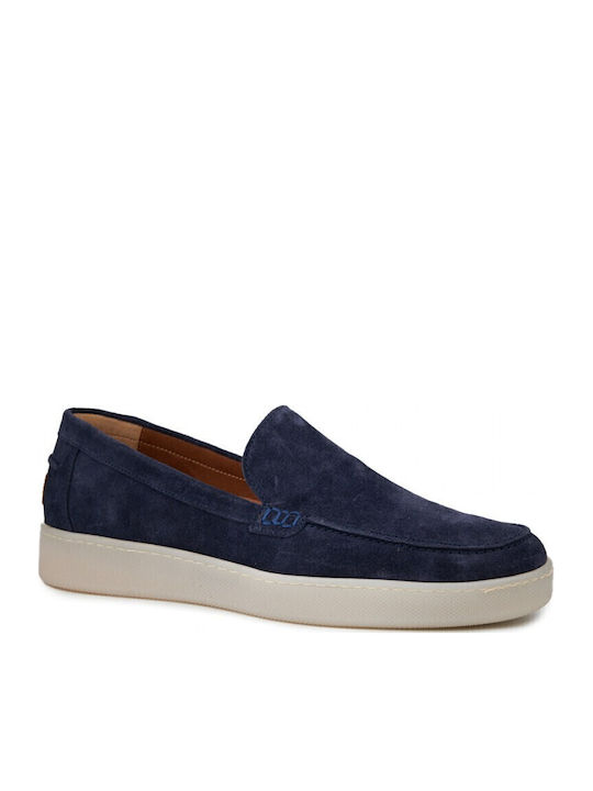 Δερμάτινα Ανδρικά Loafers σε Μπλε Χρώμα