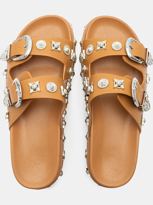 Women's Flat Sandals Flatforms in Brown Color