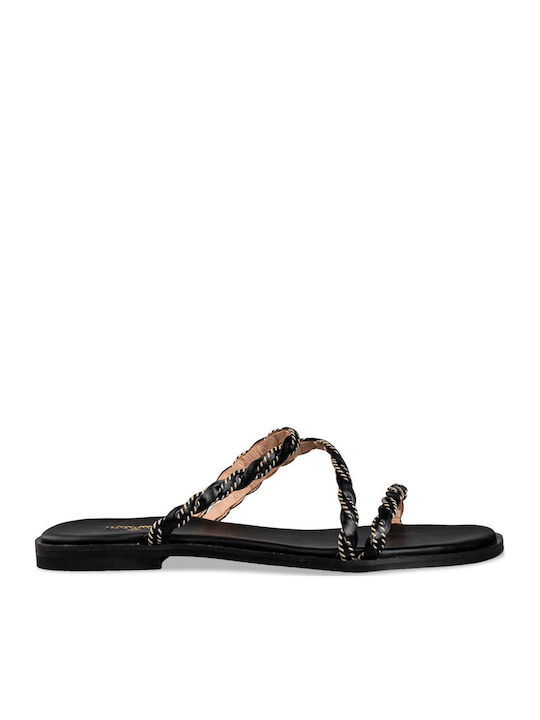 Women's Flat Sandals in Black Color