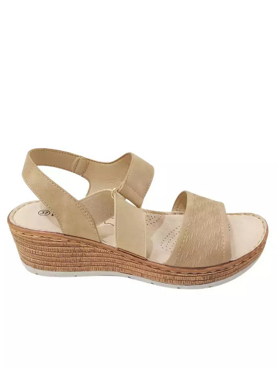 La Coquette Women's Flat Sandals Anatomic in Beige Color