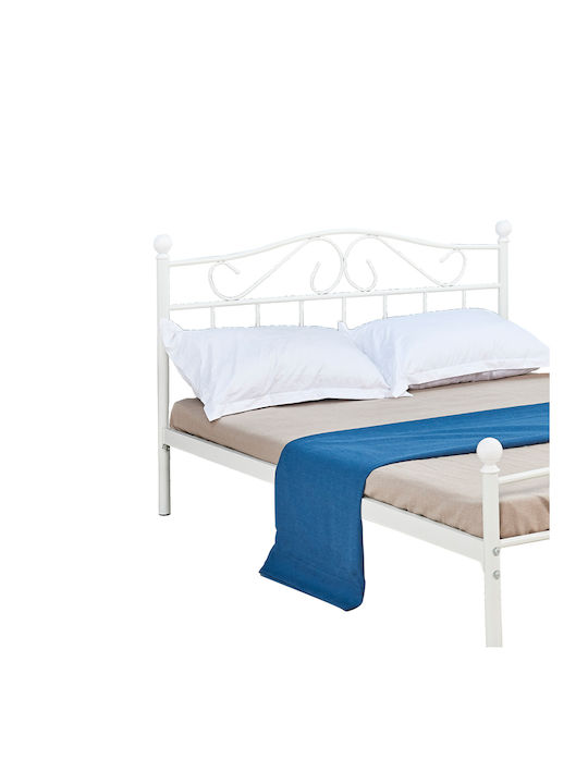 Yorick Double Metal Bed White for Mattress 140x190cm