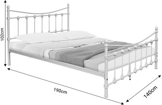 Beowulf Bett Doppelbett Metall White für Matratze 140x190cm