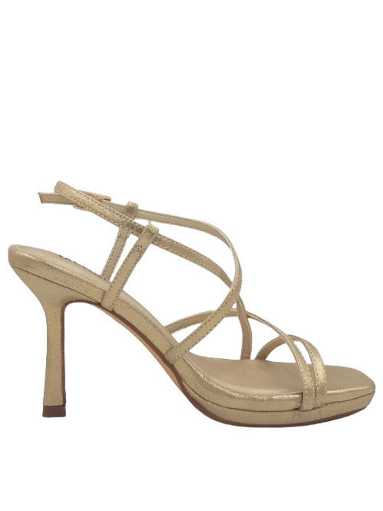 Menbur Damen Sandalen in Gold Farbe