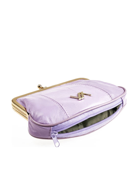 Small Leather Women's Wallet Coins Lilac