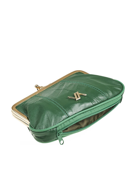 Large Leather Women's Wallet Coins Green