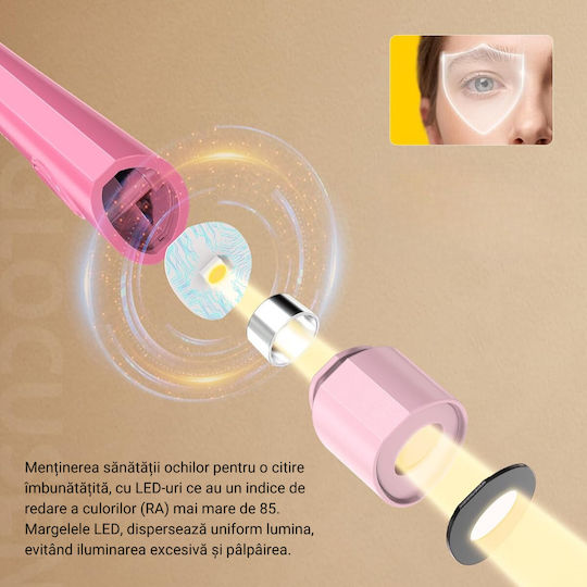 Lampă de citit cu gât flexibil ușoară Glocusent încărcare USB multifuncțională cu LED-uri pentru citit, tricotat, reparații, oprire automată, 3 temperaturi de culoare, 3 niveluri de luminozitate